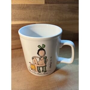 Coffee Mug Cup Naked Nude w/ Green Bow William Logan Kiln Craft England 1977 Vtg